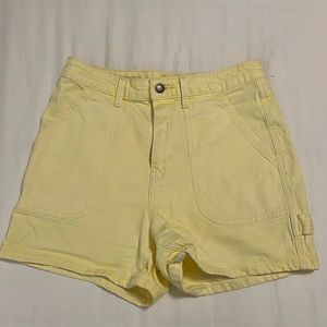 Yellow jeans shorts